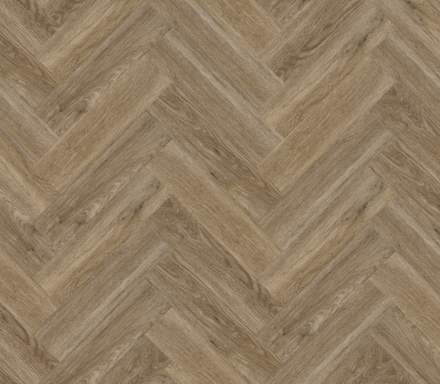 bruine PVC vloer Dryback – visgraat