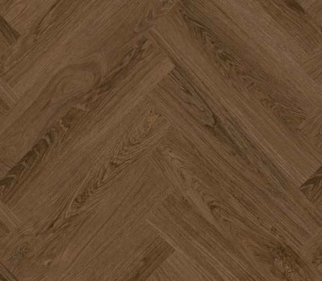 donkerbruine PVC vloer Dryback – visgraat